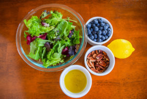 Baked Pear, Blueberry, and Pecan Salad | www.freshapron.com